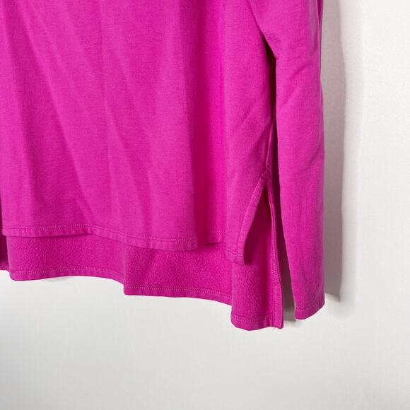 JoyLab Womens Small Bright Pink Mock Neck Side Split Lightweight Sweatshirt Top - Picture 4 of 8